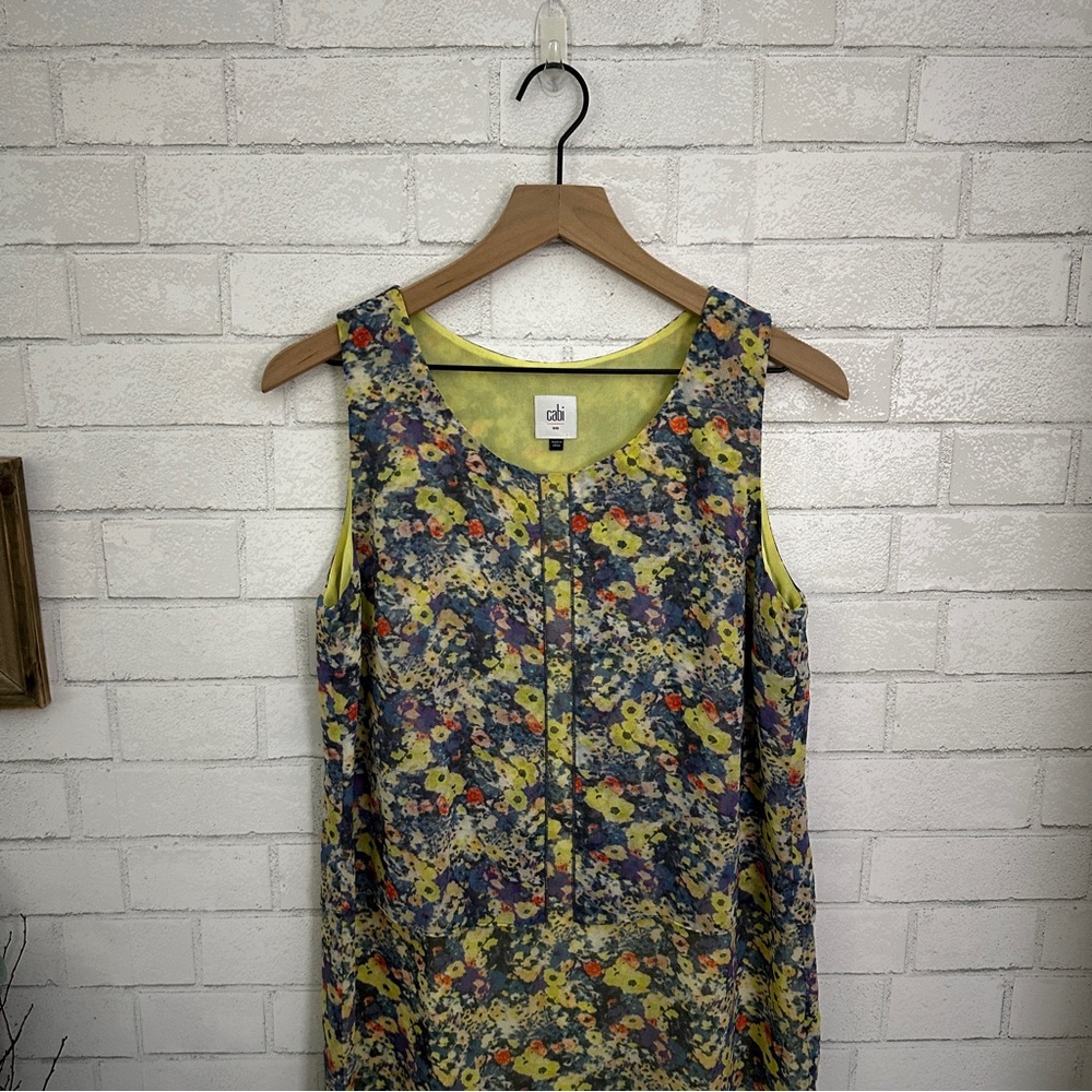 CABI Positano Flowered Layered Tunic Tank Top - Picture 2 of 11